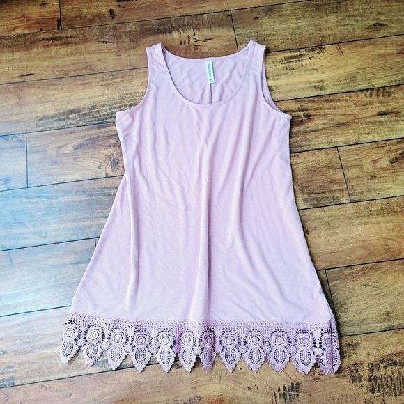 Zenana Premium Mauve Lace Detail Tunic - Picture 1 of 6